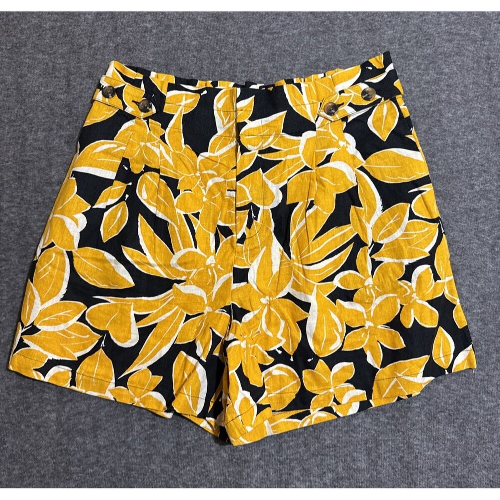 Who What Wear Women's Shorts Floral Print Plus Yellow Size 16